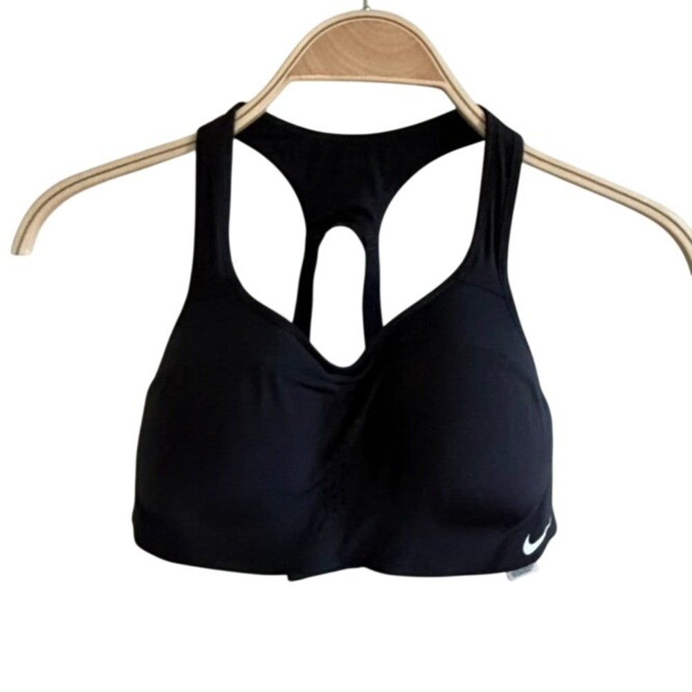 Nike Pro Alpha High Support Sports Bra Black Racerback Molded Cups AJ0340-010
